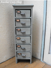 Poppenhuis miniatuur archiefkast (grijs) schaal 1:12