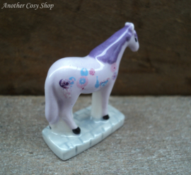 Statue lilac horse with painting