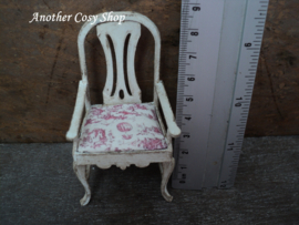 Dollhouse miniature armchair French red fabric 1"scale