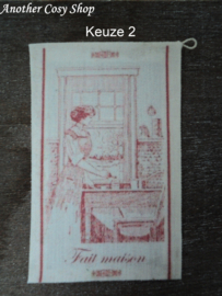 Dollhouse miniature dish cloth with image in one inch scale