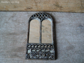 Dollhouse miniature cathedral style stained mirror in 1" scale