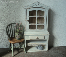 Dollhouse miniature shabby chic storage cupboard in 1"scale