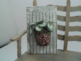 Dollhouse miniature  wall planter with plant 1"scale