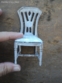 Dollhouse miniature white chair in 1" or 1:12 scale