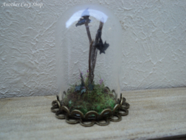 Dollhouse miniature glass dome with bats decoration 1" scale