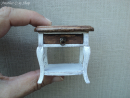 Dollhouse miniature small table with drawer in 1" scale