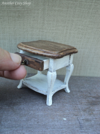 Dollhouse miniature small table with drawer in 1" scale