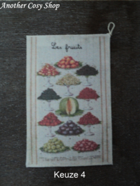 Dollhouse miniature dish cloth with image in one inch scale