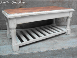 Dollhouse miniature work table grey in 1" scale