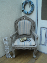 Dollhouse miniature armchair in French style in 1" scale