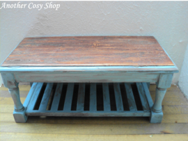 Dollhouse miniature work table blue in 1" scale