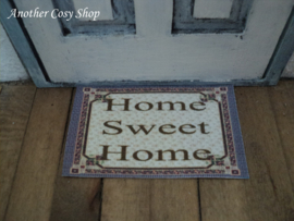 Poppenhuis miniatuur deurmat 'Home sweet Home' schaal 1:12