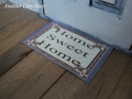Poppenhuis miniatuur deurmat 'Home sweet Home' schaal 1:12