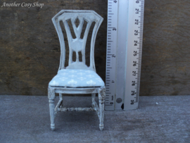 Dollhouse miniature white chair in 1" or 1:12 scale