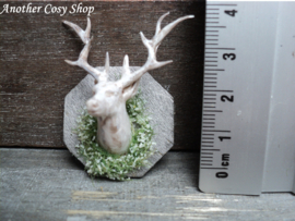 Dollhouse miniature  mounted  deer head in one inch scale