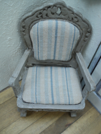 Dollhouse miniature armchair in French style in 1" scale