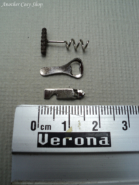 Dollhouse miniature set of openers in 1" scale