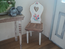 Dollhouse miniature chair with cutout heart 1"scale