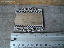 Dollhouse miniature mirror with ornated frame in 1"scale (large)