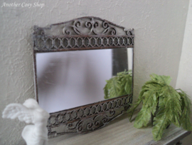 Dollhouse miniature mirror with ornated frame in 1"scale (large)