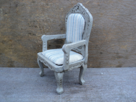 Dollhouse miniature armchair in French style in 1" scale