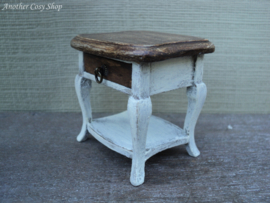 Dollhouse miniature small table with drawer in 1" scale