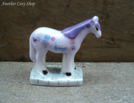 Statue lilac horse with painting
