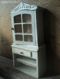 Dollhouse miniature shabby chic storage cupboard in 1"scale