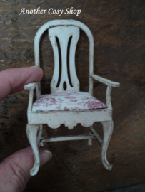 Dollhouse miniature armchair French red fabric 1"scale