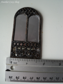 Dollhouse miniature cathedral style stained mirror in 1" scale