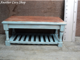 Dollhouse miniature work table blue in 1" scale