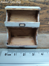 Dollhouse miniature two compartment cabinet in 1" scale