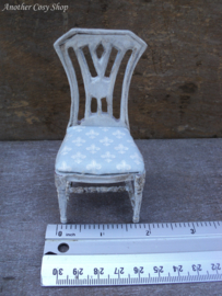 Dollhouse miniature white chair in 1" or 1:12 scale