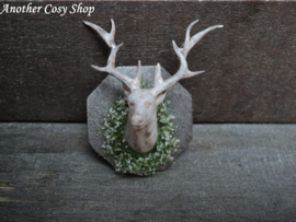 Dollhouse miniature  mounted  deer head in one inch scale