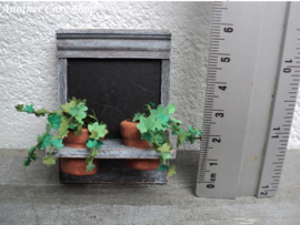 Dollhouse miniature  blackboard with plants in 1"scale