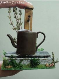 Dollhouse miniature water tap with bucket decoration 1" scale