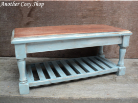Dollhouse miniature work table blue in 1" scale