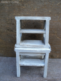 Dollhouse miniature library chair ladder in 1" scale