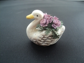Dollhouse miniature swan planter in 1"scale