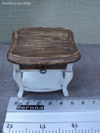 Dollhouse miniature small table with drawer in 1" scale