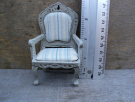 Dollhouse miniature armchair in French style in 1" scale