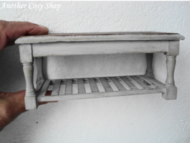 Dollhouse miniature work table grey in 1" scale