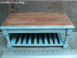 Dollhouse miniature work table blue in 1" scale