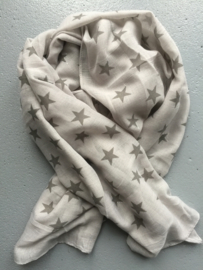 Sjaal grijs met antraciet sterren