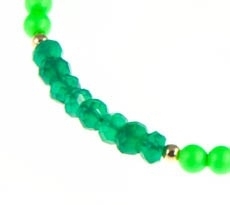 Armbandje neon green Swarovski/Onyx.