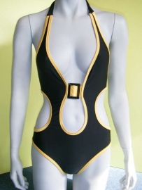 zwart / goud monokini maat 38