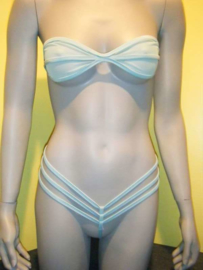 B'Fun mesh bandeau stringbikini blauw