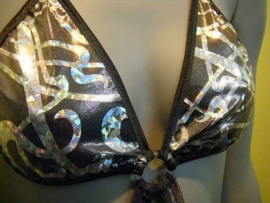 string Monokini "Danielle" grijs wetlook M 36/38