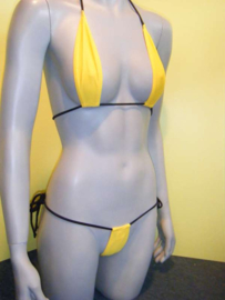 sexy string bikini geel/zwart 32 34 (P)