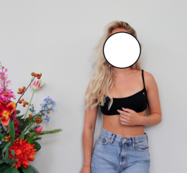 Palmtree neoprene bandeau bikini S